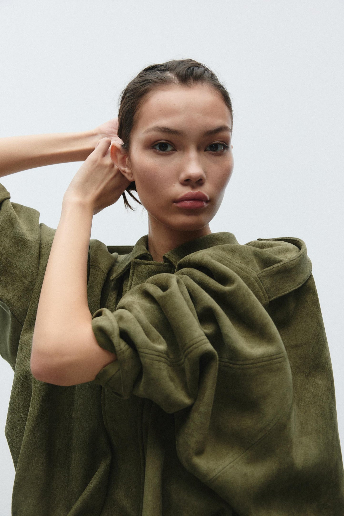 FAUX SUEDE BOMBER JACKET