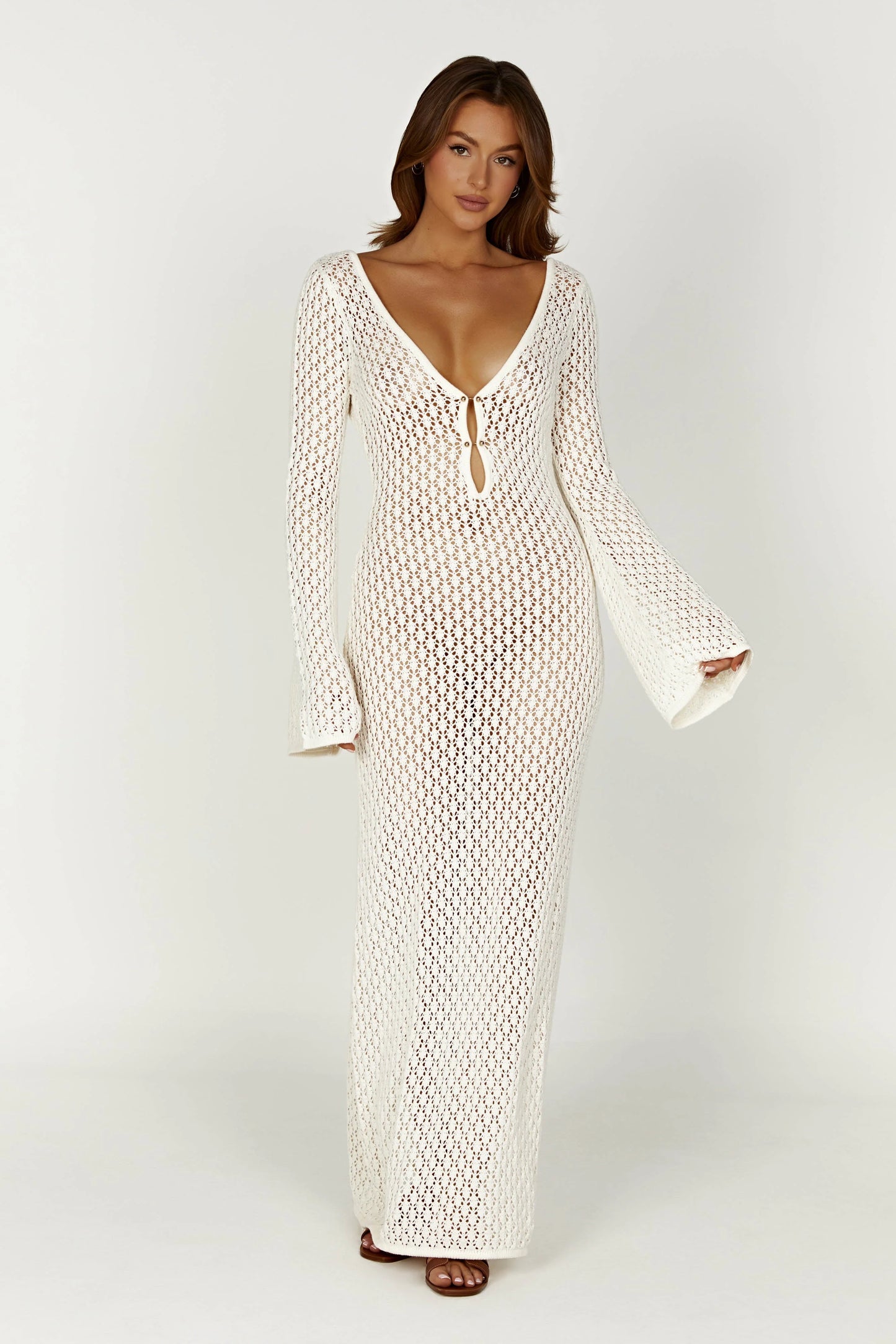 CROCHET MAXI DRESS - WHITE