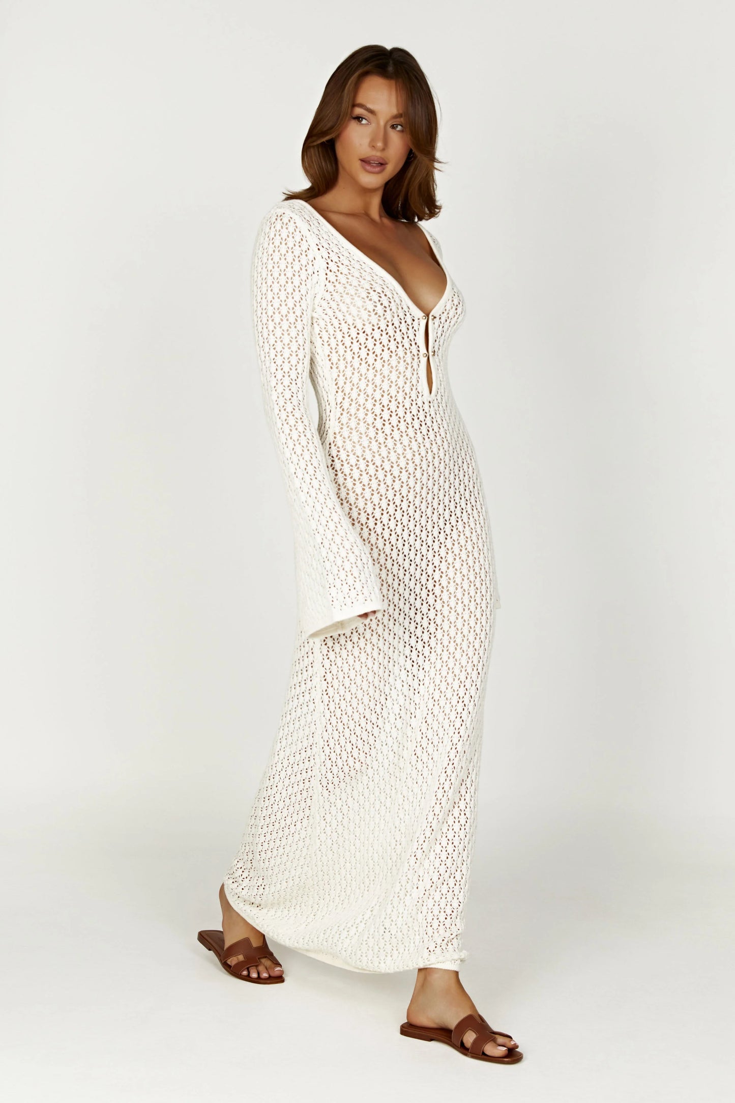 CROCHET MAXI DRESS - WHITE