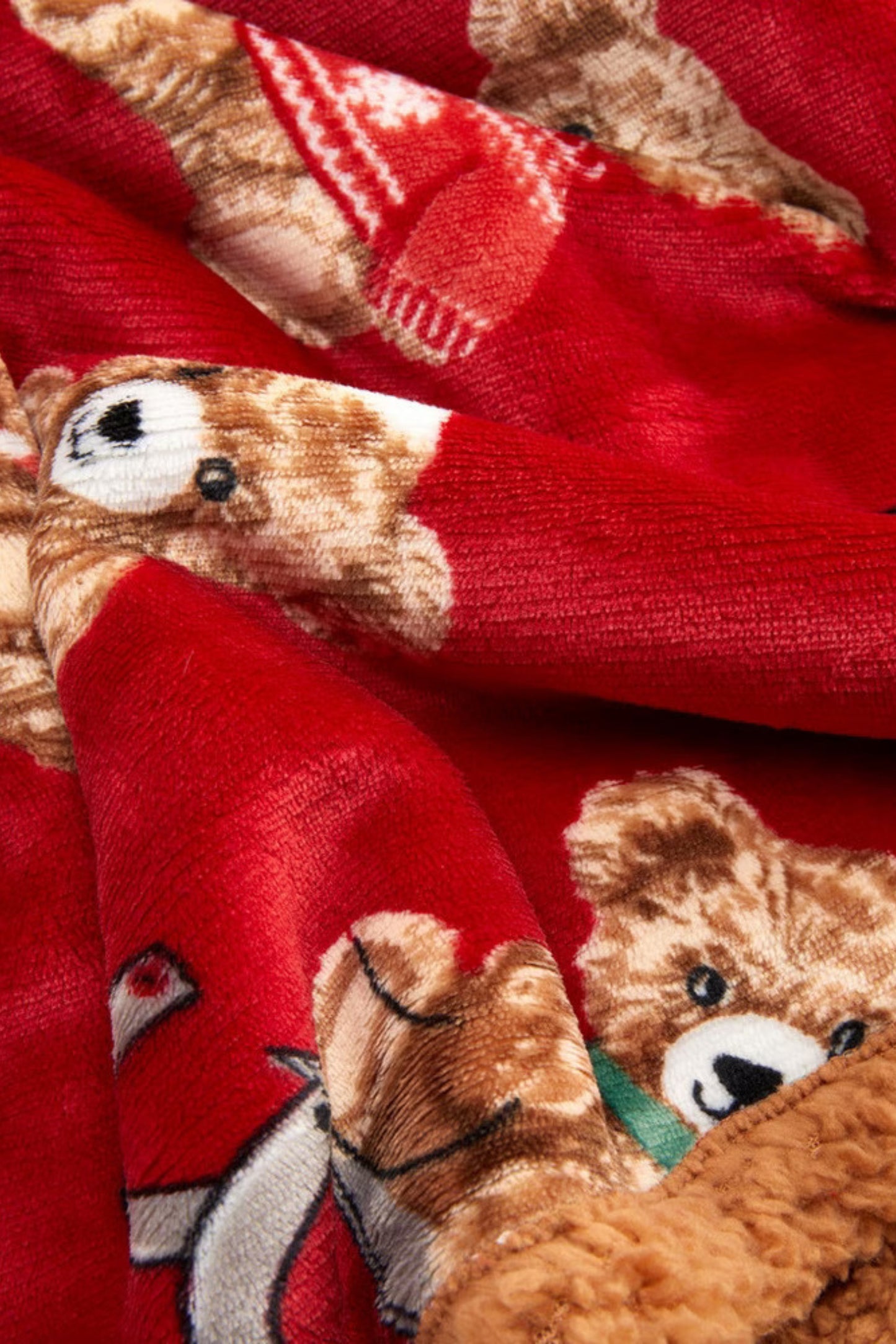 Christmas Teddy Fleece Throw