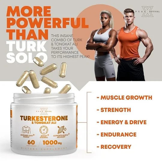 Turkesterone + Tongkat Ali | Natural Muscle Support & Recovery Capsules (1000mg)