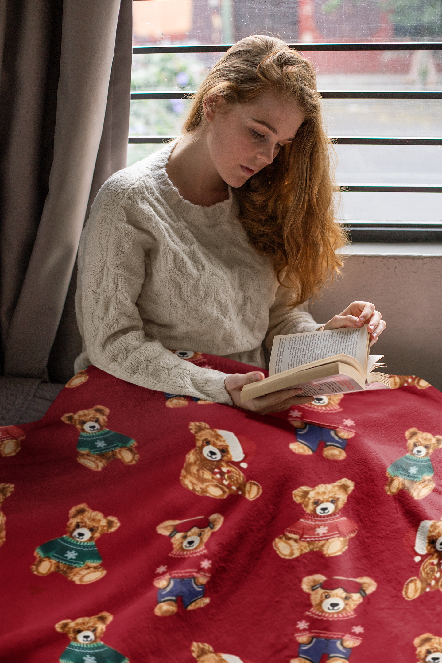 Christmas Teddy Fleece Throw