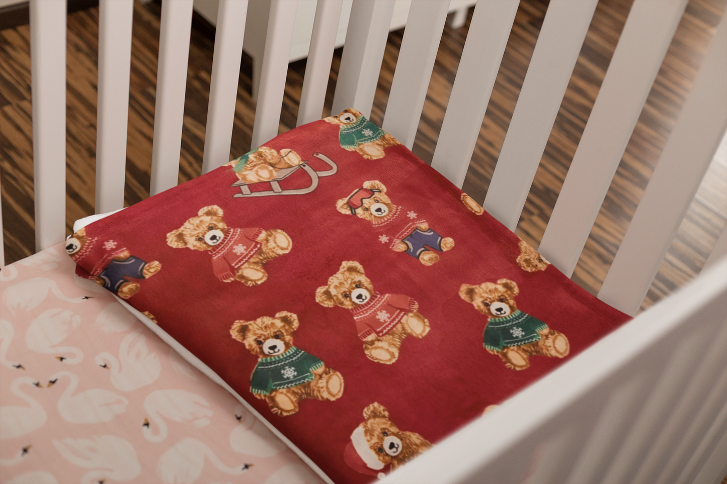 Christmas Teddy Fleece Throw