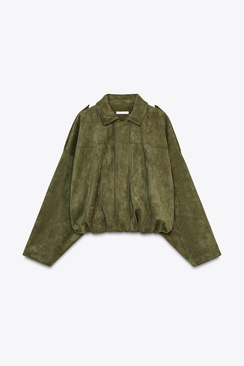 FAUX SUEDE BOMBER JACKET