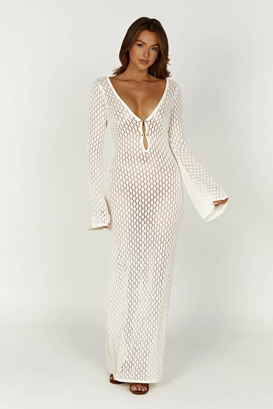 CROCHET MAXI DRESS - WHITE