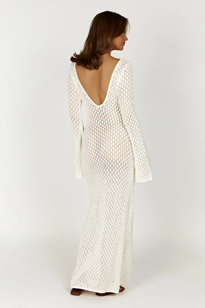 CROCHET MAXI DRESS - WHITE