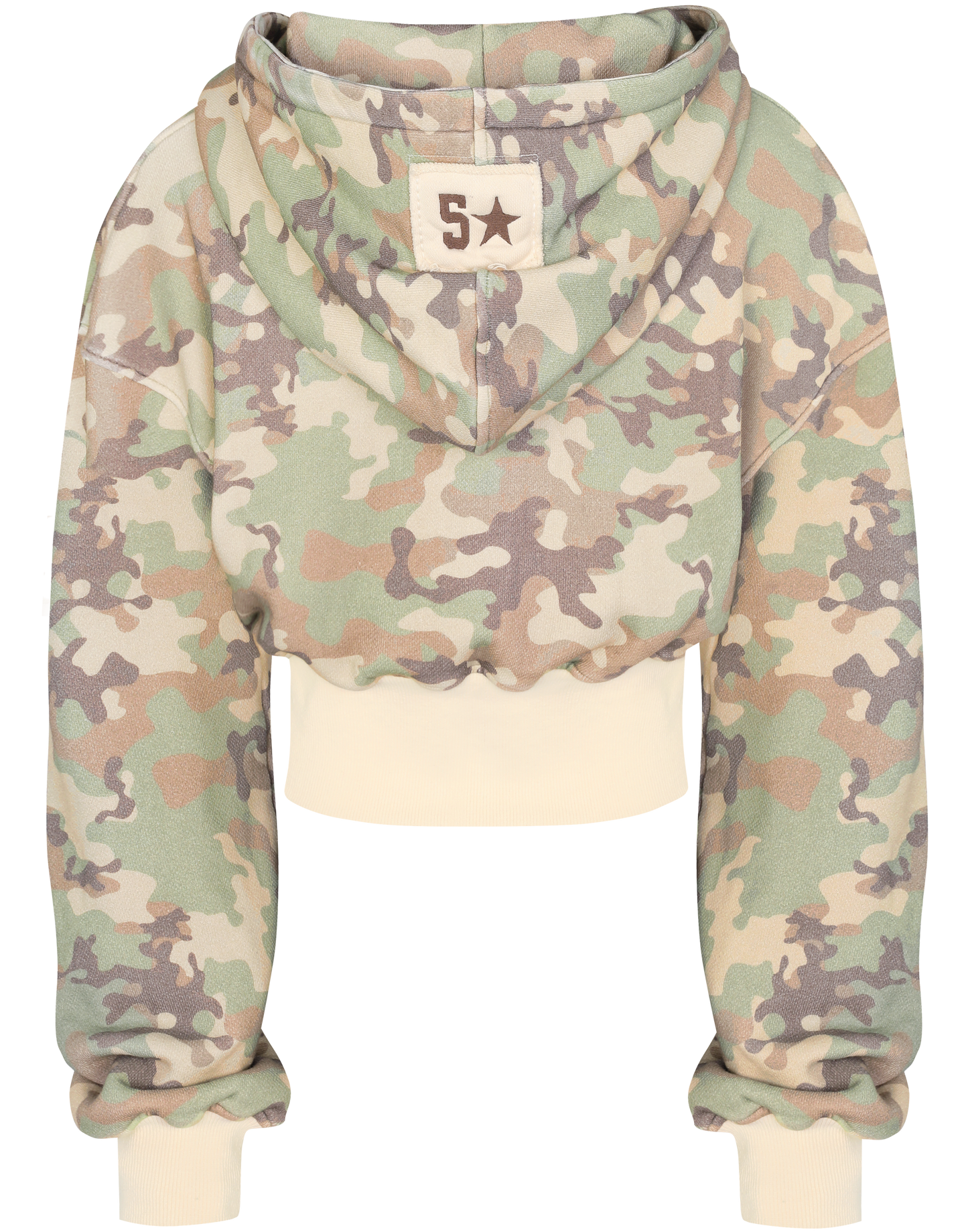 Camo Cropped Zip Hoodie