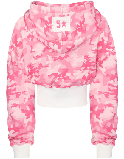 Camo Cropped Zip Hoodie