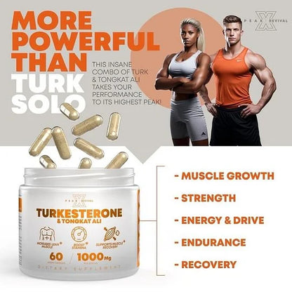 Turkesterone + Tongkat Ali | Natural Muscle Support & Recovery Capsules (1000mg)