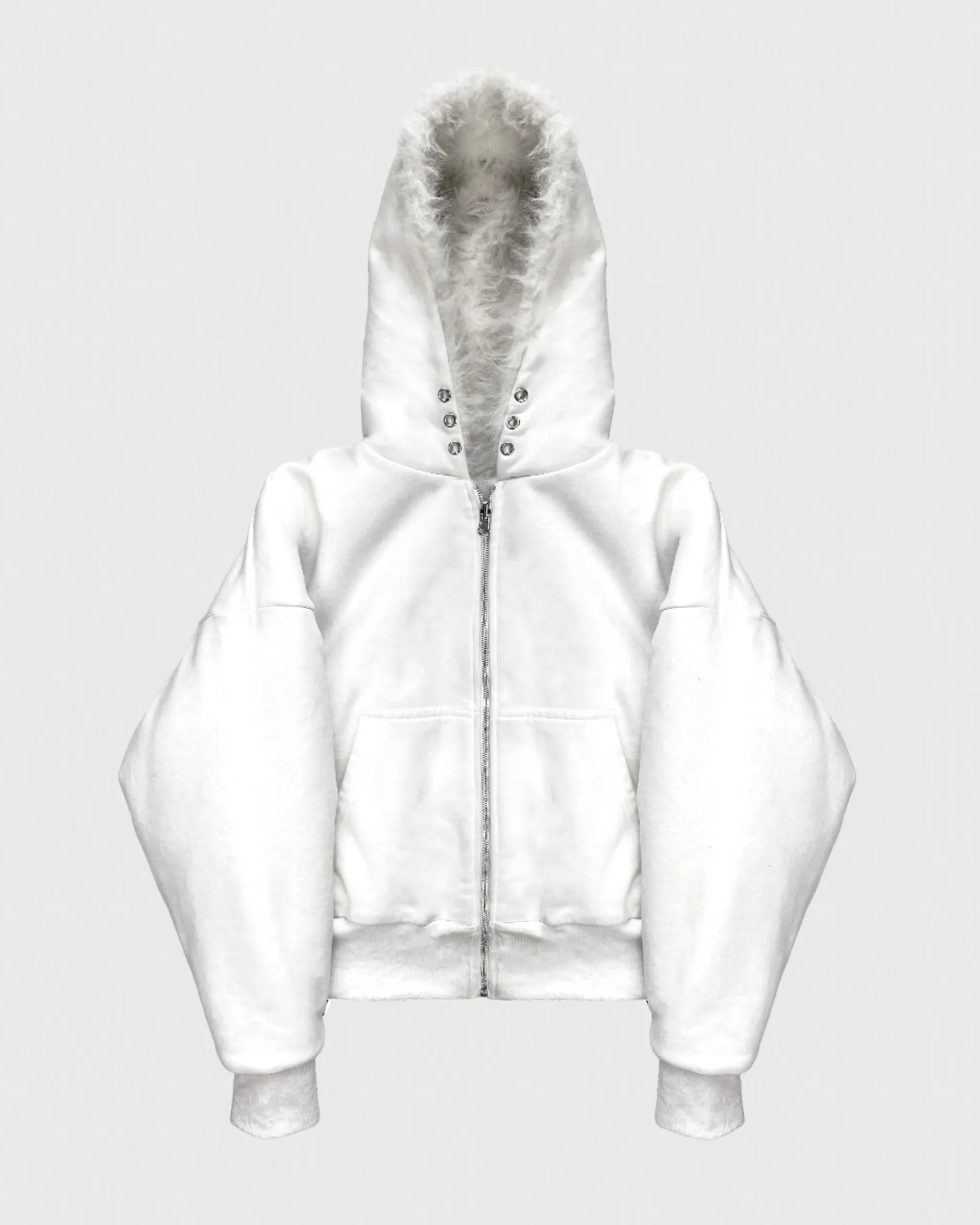 YETI FUR REVERSIBLE ZIP HOODIE JACKET