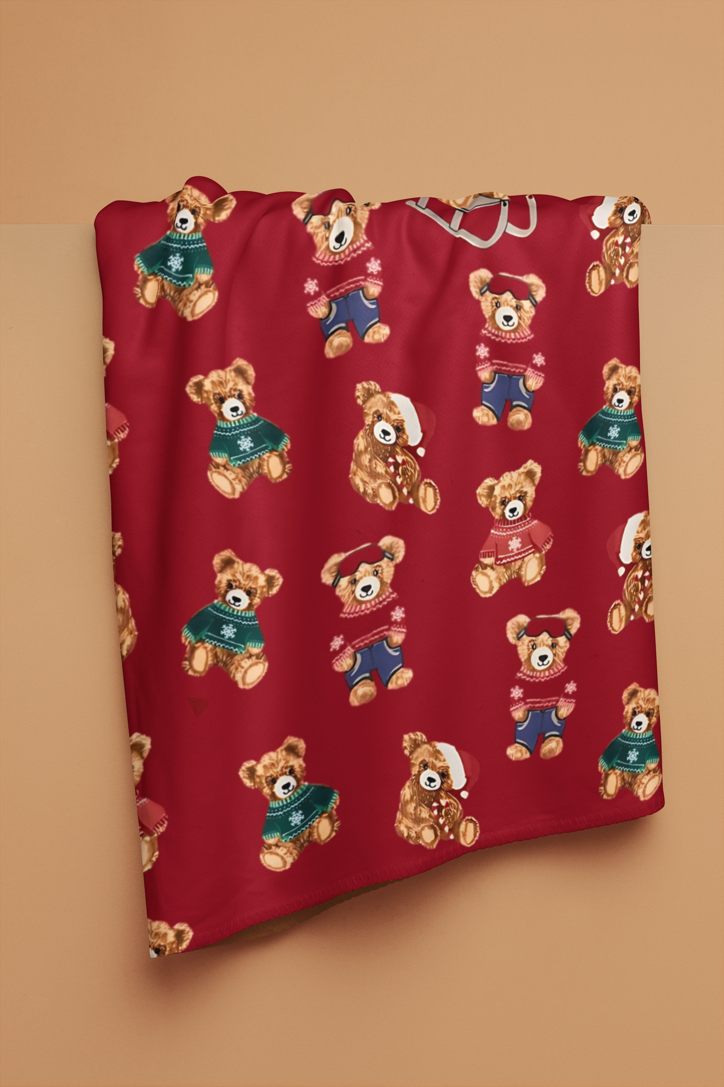 Christmas Teddy Fleece Throw